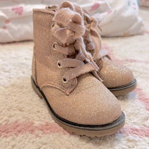 Rose Gold Sparkle combat boots